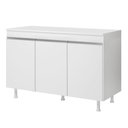 Ver imagem 2 de Balcão Buffet Gabinete de Cozinha Lux 120cm 100% Mdf com Tampo 03 Portas Branco - Desk Design