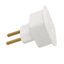 Ver imagem 2 de Adaptador Tomada Bipolar Parede Universal 2 Pinos Tipo T Forlux Viagem Branco Benjamin 2p 10a 250v