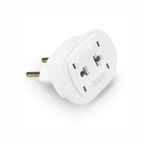 Adaptador Tomada Bipolar Parede Universal 2 Pinos Tipo T Forlux Viagem Branco Benjamin 2p 10a 250v