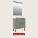 Ver mais imagens de Gabinete para Banheiro com Tampo Cuba e Espelho 80cm Retro Mdf Verde Milano - On Móveis