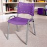 Cadeira Iso Base Cinza Escola, Escritório -violeta Kit 3 Un - 1