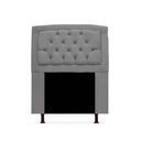 Ver imagem 2 de Kit Cabeceira Geovana + Calçadeira Baú Veneza Solteiro 100cm Suede - Renascer Decor:Cinza