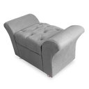 Ver imagem 3 de Kit Cabeceira Geovana + Calçadeira Baú Veneza Solteiro 100cm Suede - Renascer Decor:Cinza