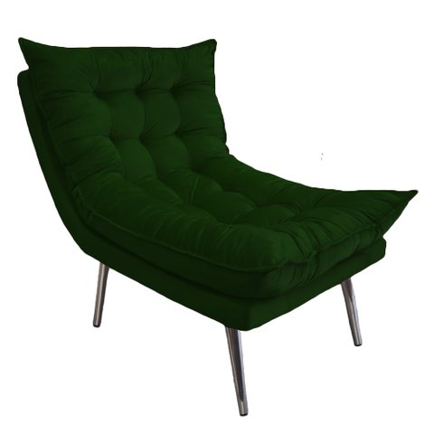 Poltrona Decorativa Tati Suede Verde - Dominic Decor