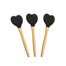 Kit 3 Espátulas Pastelaria Coração em Silicone Cabo de Bambu - 1