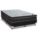 Ver imagem 1 de Cama Box King: Colchão Molas Bonnel Ortobom Nanolastic Light Selado + Base Crc Suede Black(186x198)