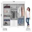 Ver imagem 3 de Guarda Roupa Casal Caju 6 Portas e Penteadeira Daila Ambiente com Led Branco - Henn