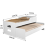 Bicama Solteiro Elis Segura Estrado Alta Qualidade 100% MDF: Branco - 3