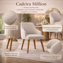 Ver imagem 5 de Kit 2 Cadeiras Recepção Linho Bege Million Pés Madeira Luxo
