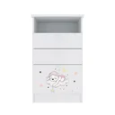 Ver imagem 2 de Cômoda Infantil 1 Porta 2 Gavetas 1 Nicho Estampada Kids Espresso Móveis Branco/Urso Rosa