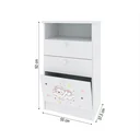 Ver imagem 4 de Cômoda Infantil 1 Porta 2 Gavetas 1 Nicho Estampada Kids Espresso Móveis Branco/Urso Rosa