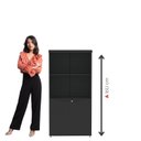 Ver imagem 6 de Armário Misto para Escritório 2 Portas com Prateleiras Linha PE40 Branco/Preto