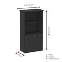 Ver imagem 4 de Armário Misto para Escritório 2 Portas com Prateleiras Linha PE40 Branco/Preto