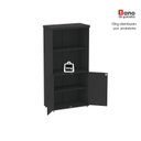 Ver mais imagens de Armário Misto para Escritório 2 Portas com Prateleiras Linha PE40 Branco/Preto