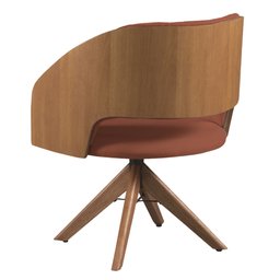 Poltrona Decorativa Giratória Núbia para Sala de Estar Aveludada Ferrugem - Mobília Mobília - 3