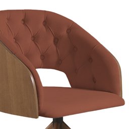 Poltrona Decorativa Giratória Núbia para Sala de Estar Aveludada Ferrugem - Mobília Mobília - 2