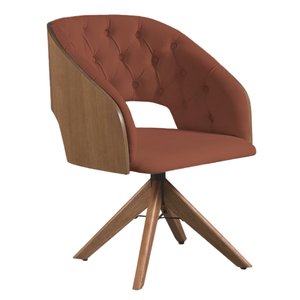 Poltrona Decorativa Giratória Núbia para Sala de Estar Aveludada Ferrugem - Mobília Mobília