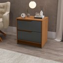 Ver imagem 3 de Mesa de Cabeceira 2 Gavetas R261 Canela Grafite