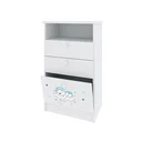 Ver imagem 3 de Cômoda Infantil 1 Porta 2 Gavetas 1 Nicho Estampada Kids Espresso Móveis Branco/Urso Azul