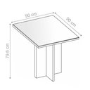 Ver imagem 2 de Mesa de Jantar Safira 4 Lugares Quadrada MDP Off White Casa D Móveis