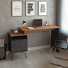 Mesa de Escritório Escrivaninha Plus com 2 Gavetas Preto/freijo - 1