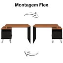 Ver imagem 4 de Mesa de Escritório Escrivaninha Plus com 2 Gavetas Preto/freijo