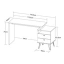 Ver imagem 7 de Mesa de Escritório Escrivaninha Plus com 2 Gavetas Preto/freijo