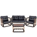Ver imagem 1 de 2 Poltronas + 1 Namoradeira + Mesa Centro Madeira