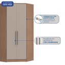 Ver imagem 6 de Guarda-Roupa Canto Closet com 2 Portas e 2 Gavetas MDF Requinte+ Marrom/Macadâmia/Duna