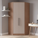 Ver imagem 1 de Guarda-Roupa Canto Closet com 2 Portas e 2 Gavetas MDF Requinte+ Marrom/Macadâmia/Duna