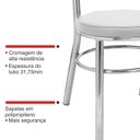 Ver mais imagens de Conjunto 8 Cadeiras para Sala de Jantar Debrum Cromado/Branco