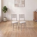 Ver imagem 3 de Conjunto 8 Cadeiras para Sala de Jantar Debrum Cromado/Branco