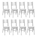 Ver imagem 1 de Conjunto 8 Cadeiras para Sala de Jantar Debrum Cromado/Branco