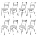 Ver imagem 5 de Conjunto 8 Cadeiras para Sala de Jantar Debrum Cromado/Branco