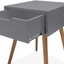 Ver imagem 4 de Mesa de Cabeceira 1 Gaveta Retrô Cinza