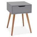 Ver imagem 5 de Mesa de Cabeceira 1 Gaveta Retrô Cinza