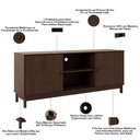 Ver imagem 4 de Rack Ethos F06 para TV 60" 160cm Madeira Maciça 2 Portas Café Lyam Decor