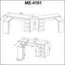 Ver imagem 4 de Mesa de Escritório em L com 3 Gavetas Me4101 Nogal