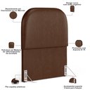 Ver mais imagens de Cabeceira Cama Box 100cm Lanna com Puff Recamier Doha W01 Couríssimo Marrom - Lyam Decor