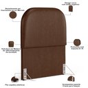 Ver imagem 5 de Cabeceira Cama Box 100cm Lanna com Puff Recamier Doha W01 Couríssimo Marrom - Lyam Decor