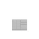 Ver imagem 6 de Jogo de Quarto Pérola com Guarda Roupa 3 Portas e 4 Gavetas + Cômoda 2 Portas e 4 Gavetas - Cinza