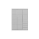 Ver imagem 5 de Jogo de Quarto Pérola com Guarda Roupa 3 Portas e 4 Gavetas + Cômoda 2 Portas e 4 Gavetas - Cinza