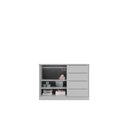 Ver imagem 3 de Jogo de Quarto Pérola com Guarda Roupa 3 Portas e 4 Gavetas + Cômoda 2 Portas e 4 Gavetas - Cinza