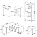 Ver mais imagens de Conjunto Escritório Home Office 4 Peças Golden A06 Olmo/branco - Mpozenato