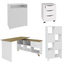 Ver imagem 1 de Conjunto Escritório Home Office 4 Peças Golden A06 Olmo/branco - Mpozenato