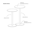 Ver imagem 2 de Conjunto Mesas de Apoio Redondas MDF Cor:Pretoemarrom