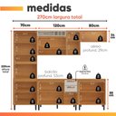 Ver imagem 3 de Armário de Cozinha Completa 12 Portas 2 Gavetas Núbia Madeirado/off White