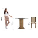 Ver imagem 5 de Conjunto Sala de Jantar Madesa Nanda Mesa Tampo Vidro Redondo 4 Cadeiras Rustic/Crema/Hibiscos Cor:R