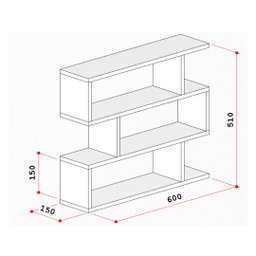 Nicho Zig P15cm Minimalista Preto Mdf Organizador Banheiro Lavanderia - Rufatto Decorações - 2