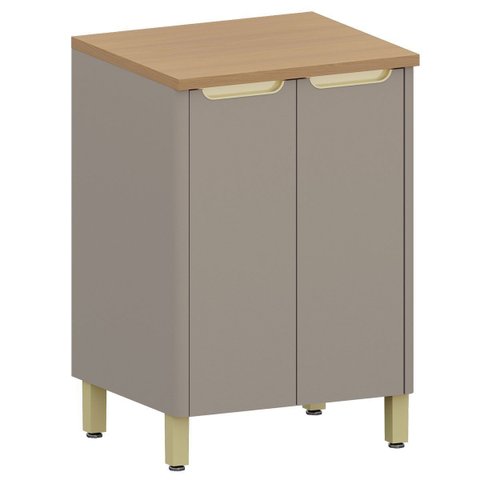 Balcão para Cozinha 100% MDF 60 cm 2 Portas Lumen Freijó/Cinnamon